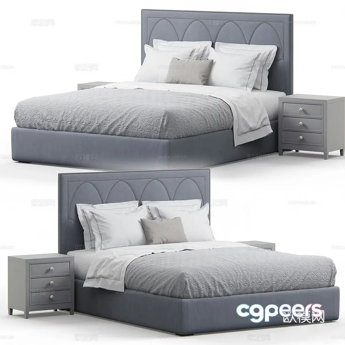 Double bed 3d model