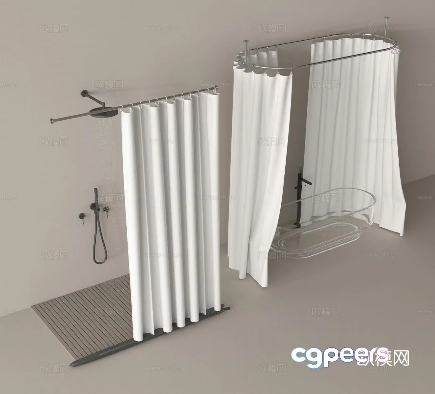 Shower room shower room bathroom 3d model