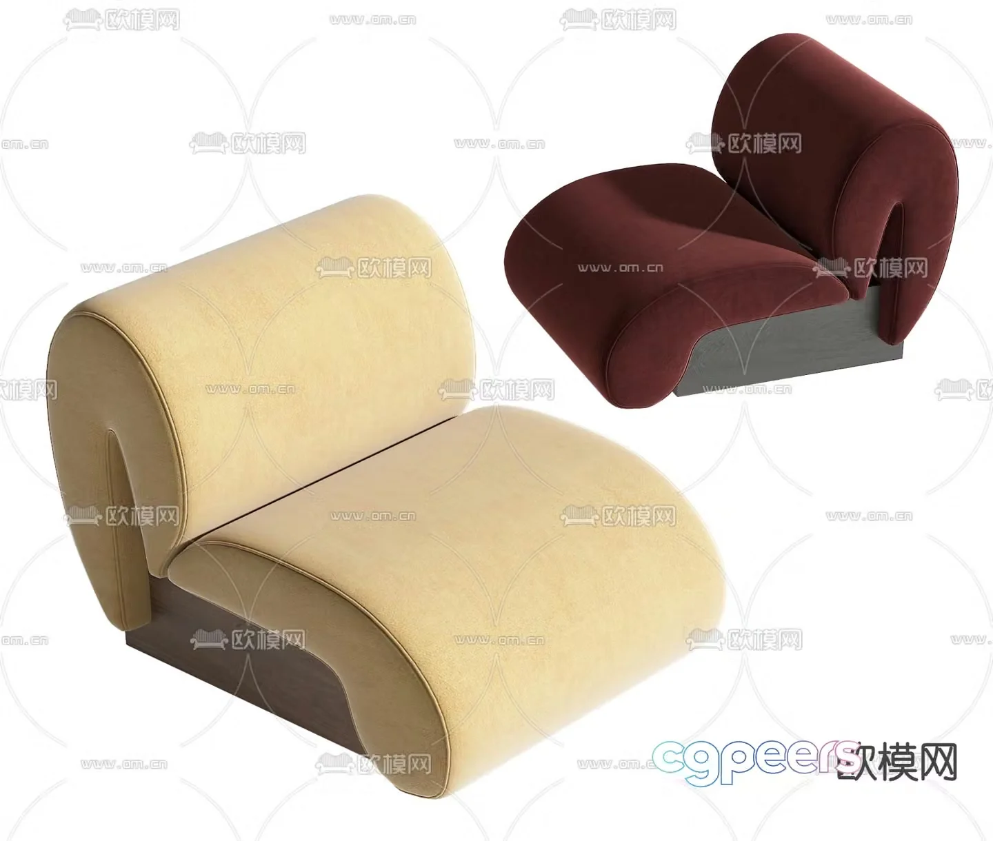 Modern single sofa 3d model