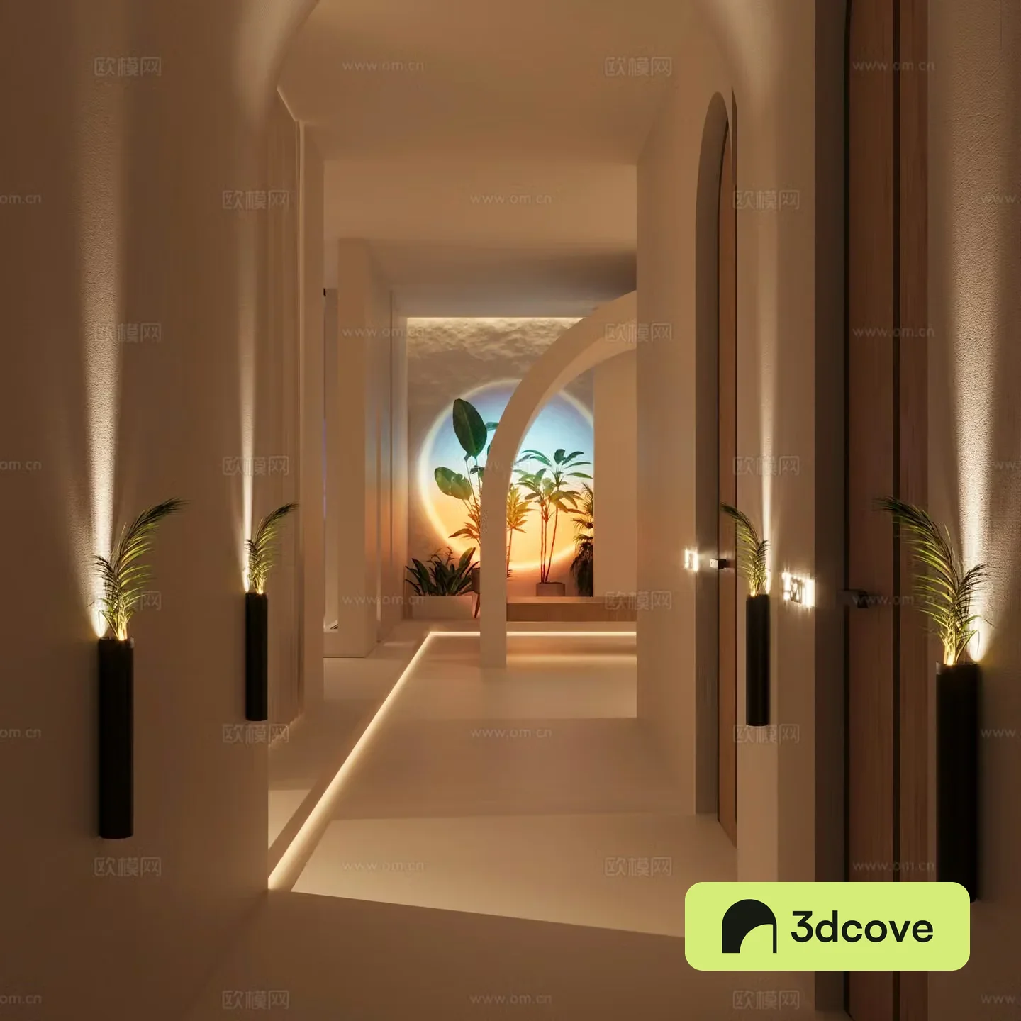 Wasabi wind aisle amenity lights reception desk beauty salon rest area 3d model 3d model