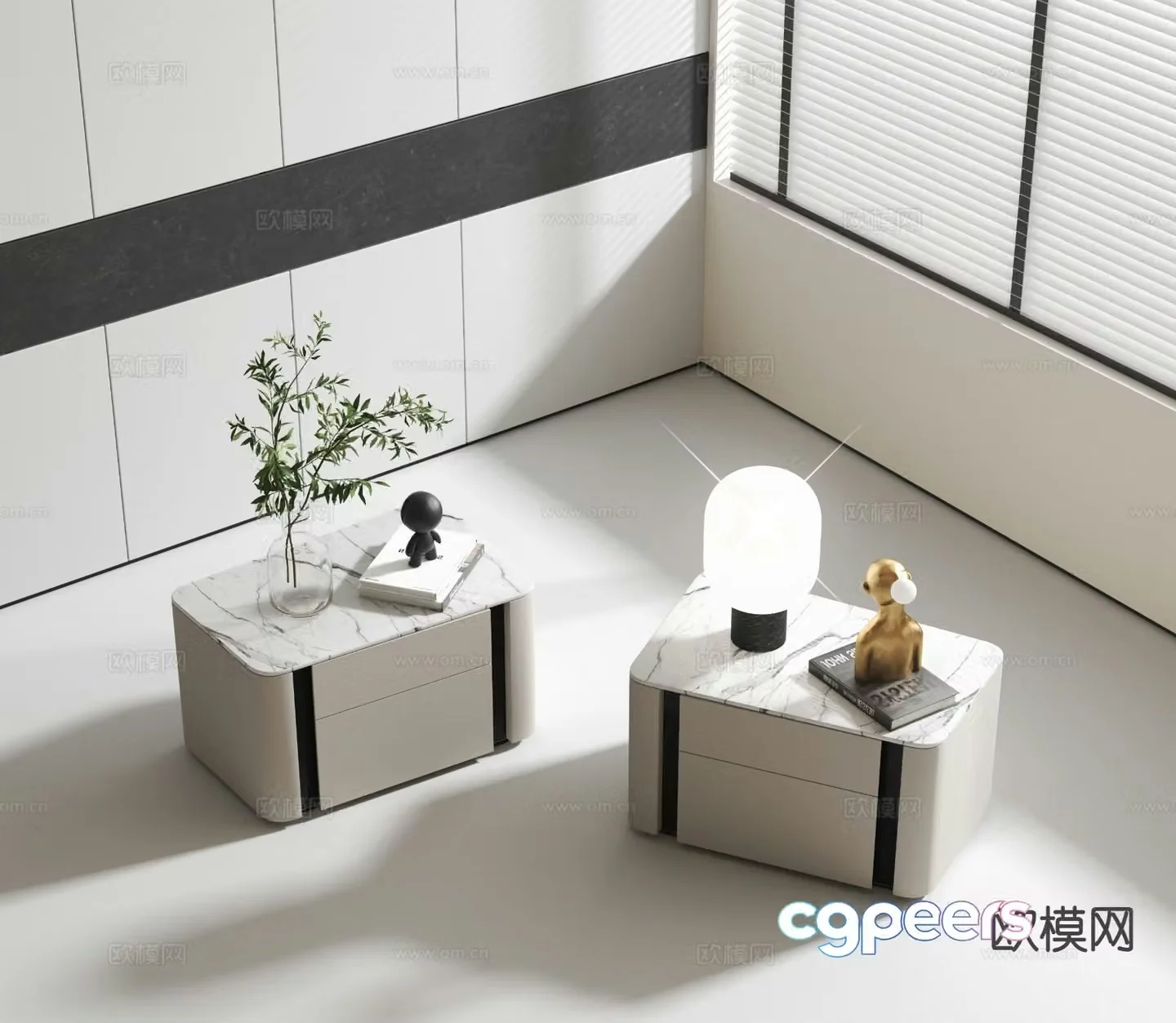 Modern bedside table 3d model