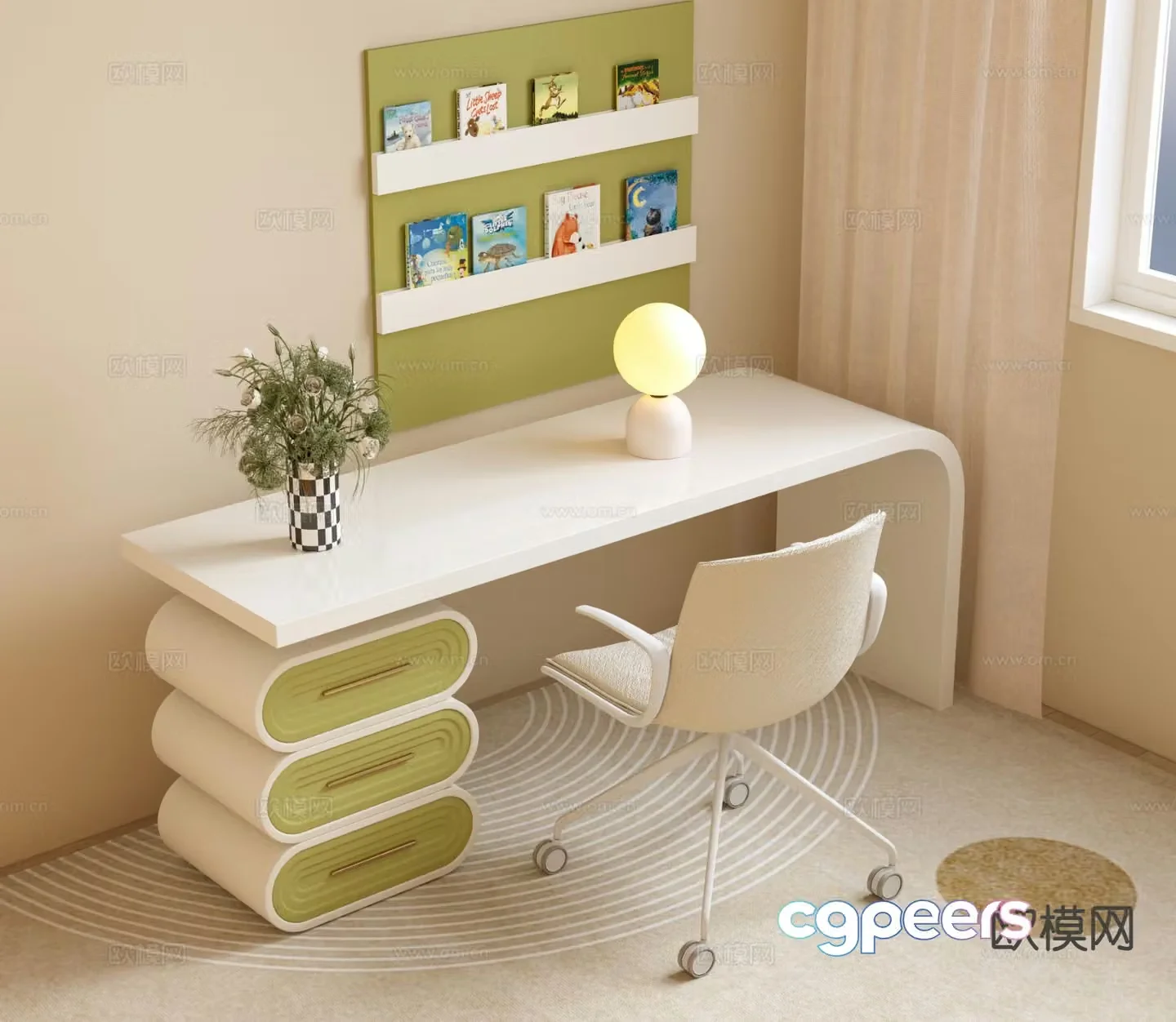 Children’s desk and chair study desk and chair 3d model