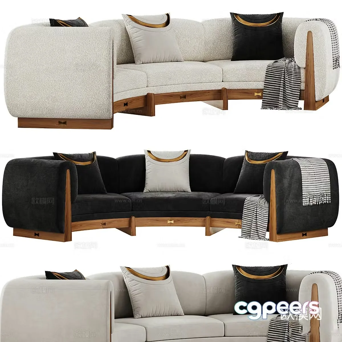 Modern light luxury Taylor sofa 3d model