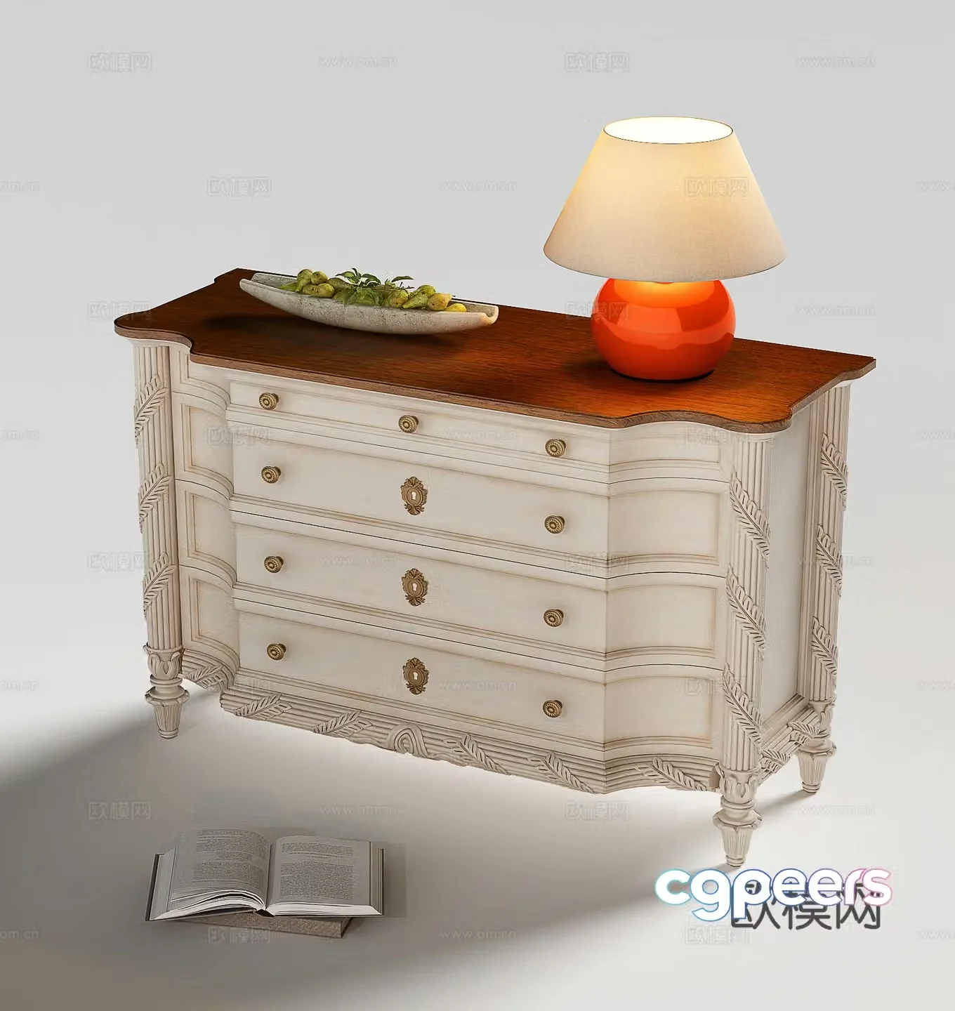 American entryway cabinet 3D model