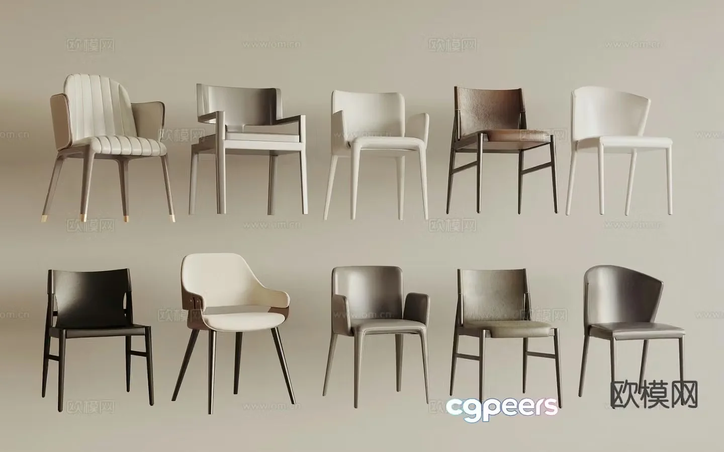 Modern chair dining chair single chair 3d model