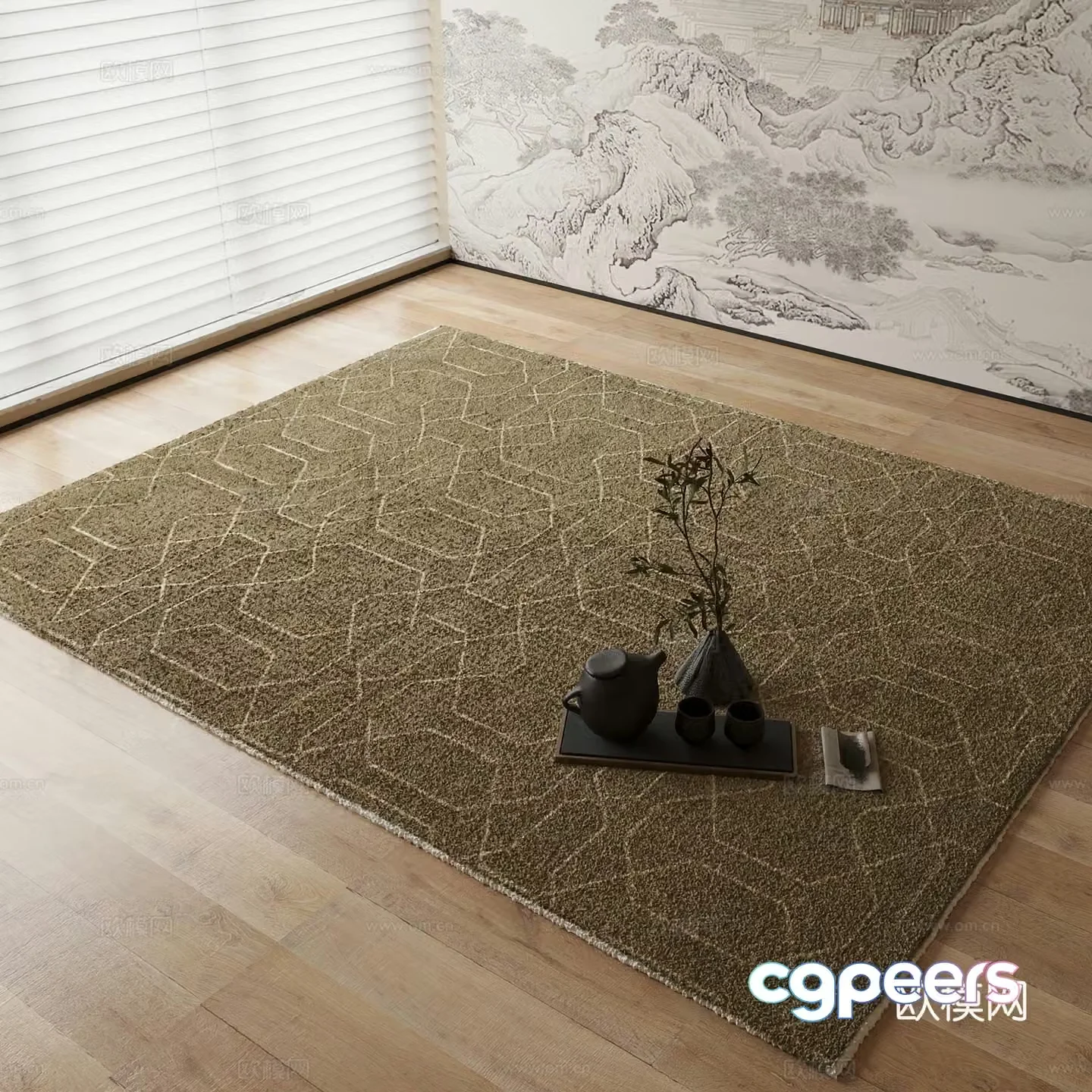 New Chinese carpet 3D model