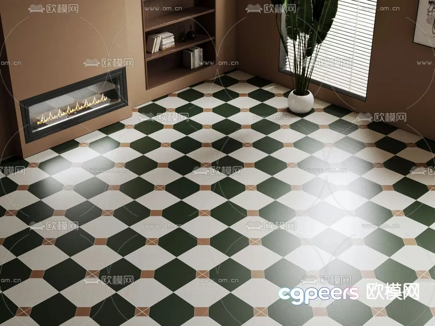 Retro floor tiles retro parquet antique tiles matte tiles 3D model