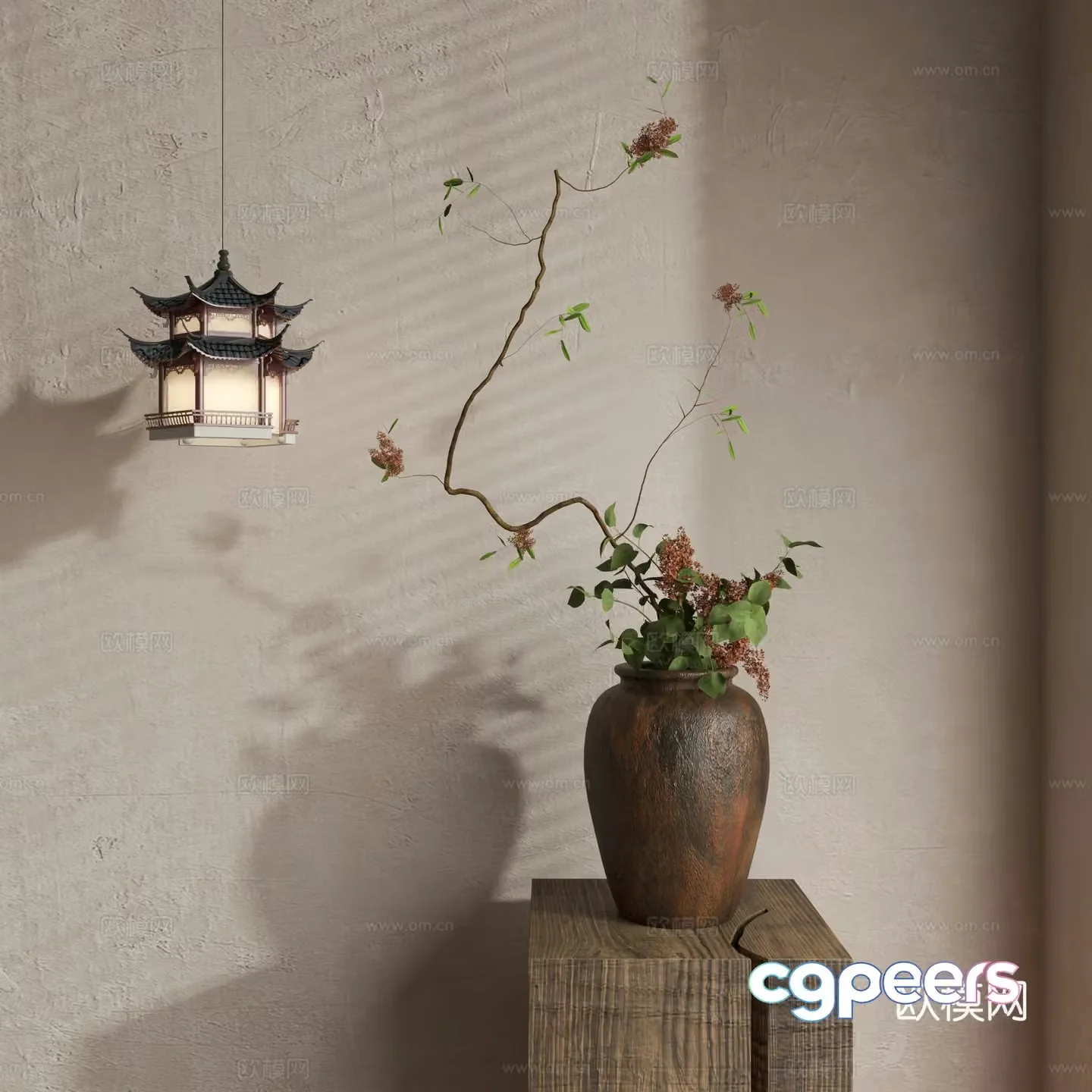 Waverly Flower Art Middle Ages Flower Art New Chinese Flower Art Modern Flower Art Vase 3D Model