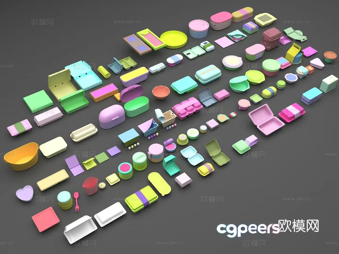Packing box box Food box Fast -lunch box Disposable box 3D model