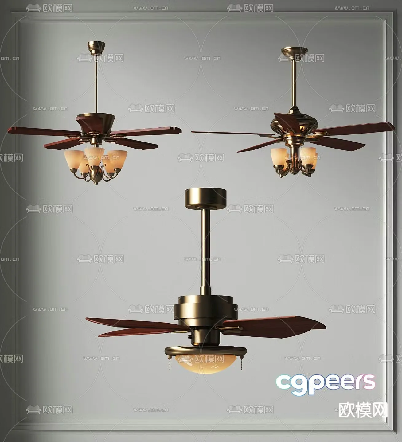American ceiling fan light fan light 3d model