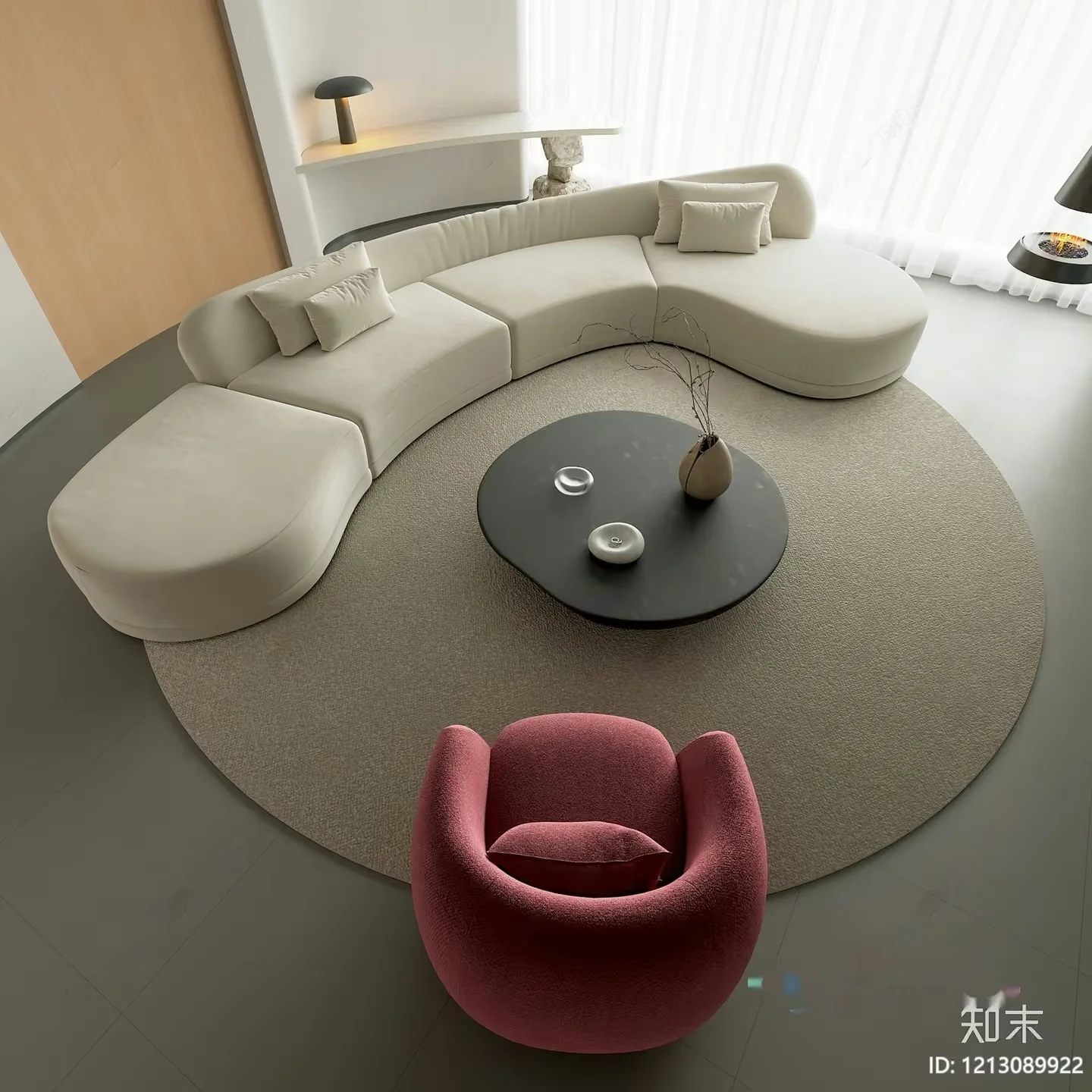 Modern Living Room 3D Model – 12907 – VRAY Render