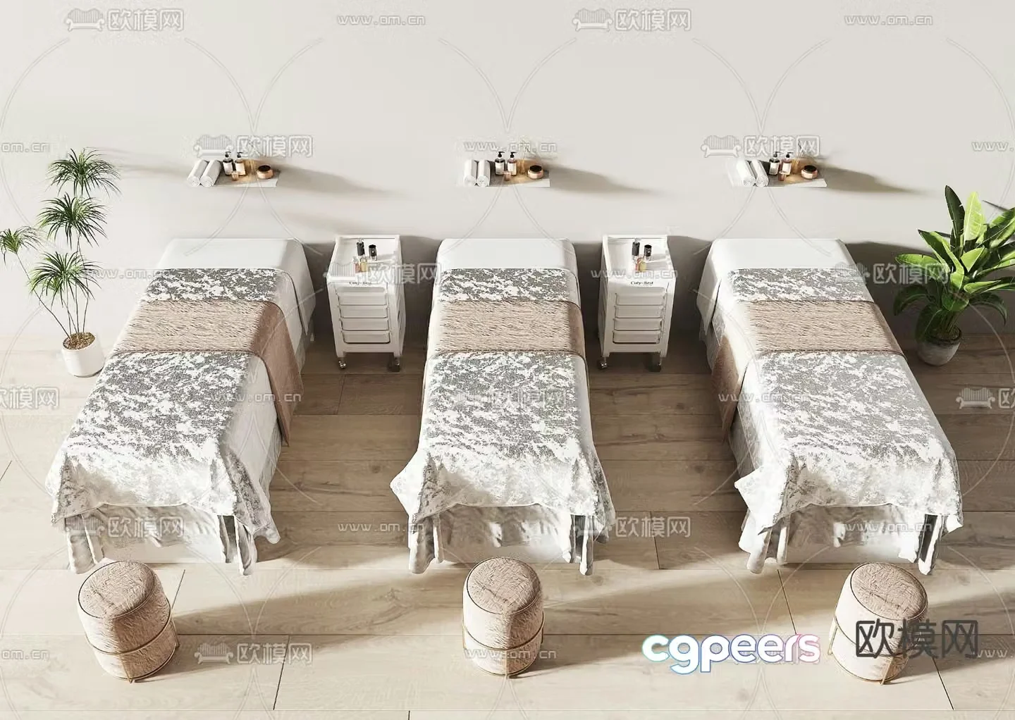 Beauty salon massage bed nursing bed physiotherapy bed beauty bed 3d model