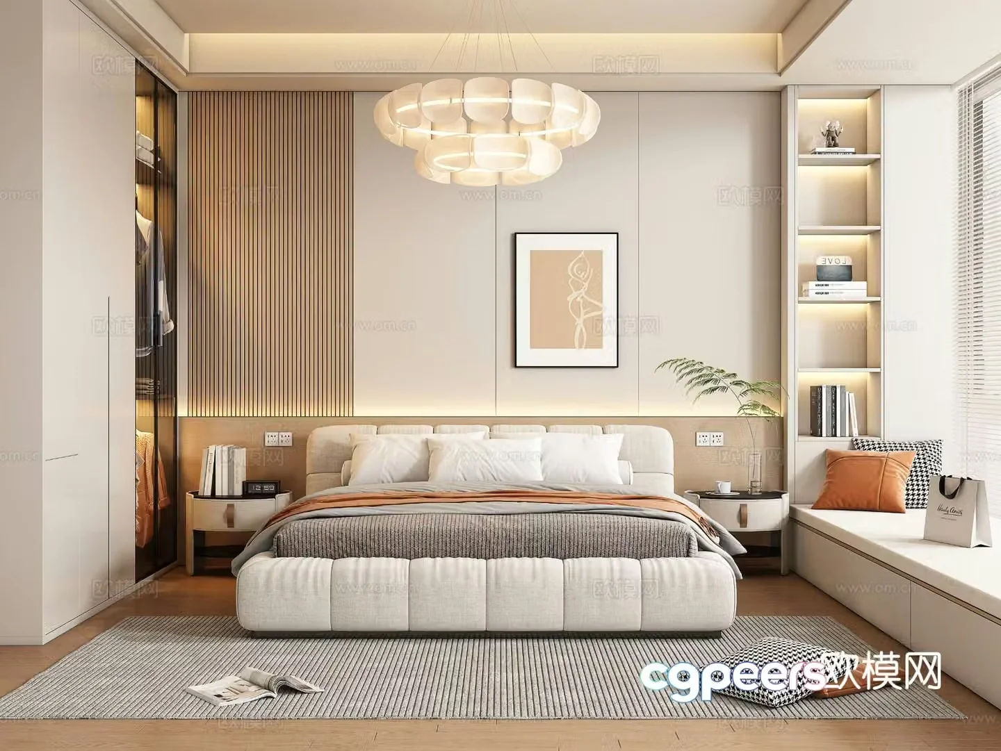 Modern bedroom master bedroom 3d model