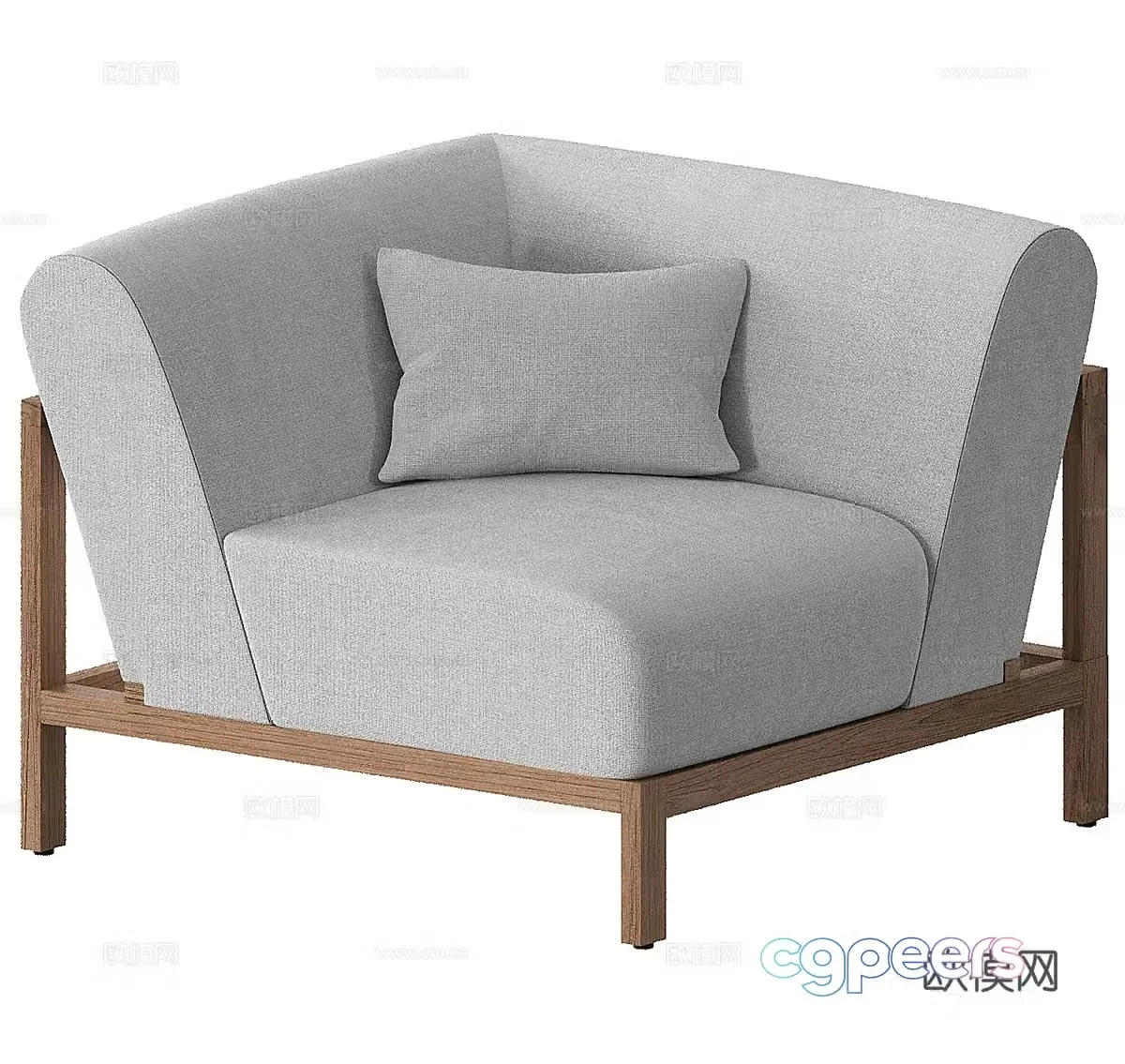 Simple single sofa Fabric single sofa Fabric casual chair Fabric single chair Art single chair 3D model
