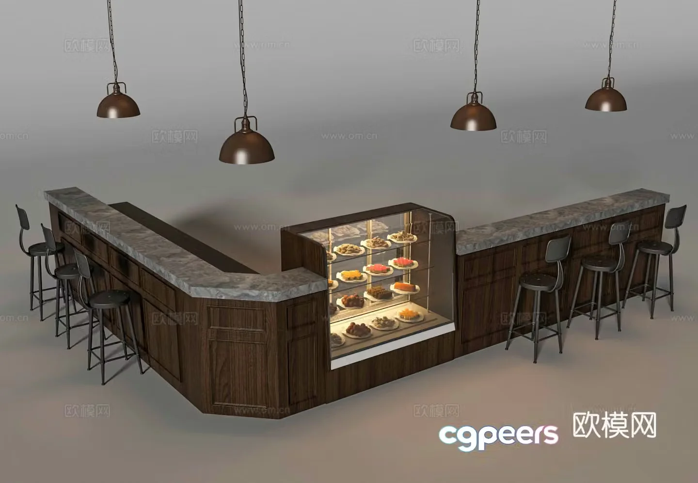 American bar stool 3d model