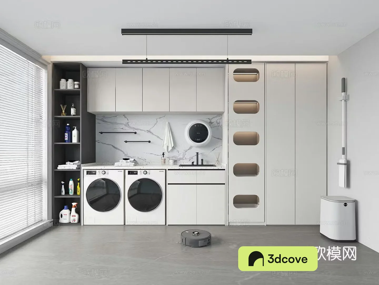 Modern balcony washing machine cabinet
