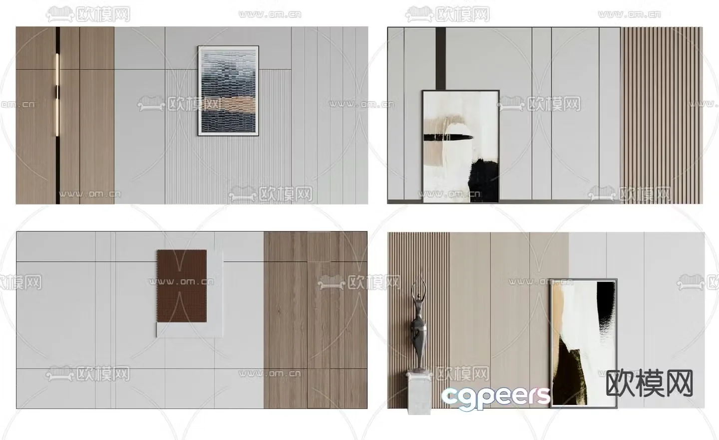 Modern background wall sofa background 3d model