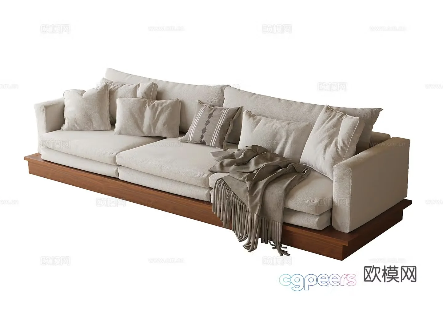 Three seater sofa upholstered sofa 3d model
