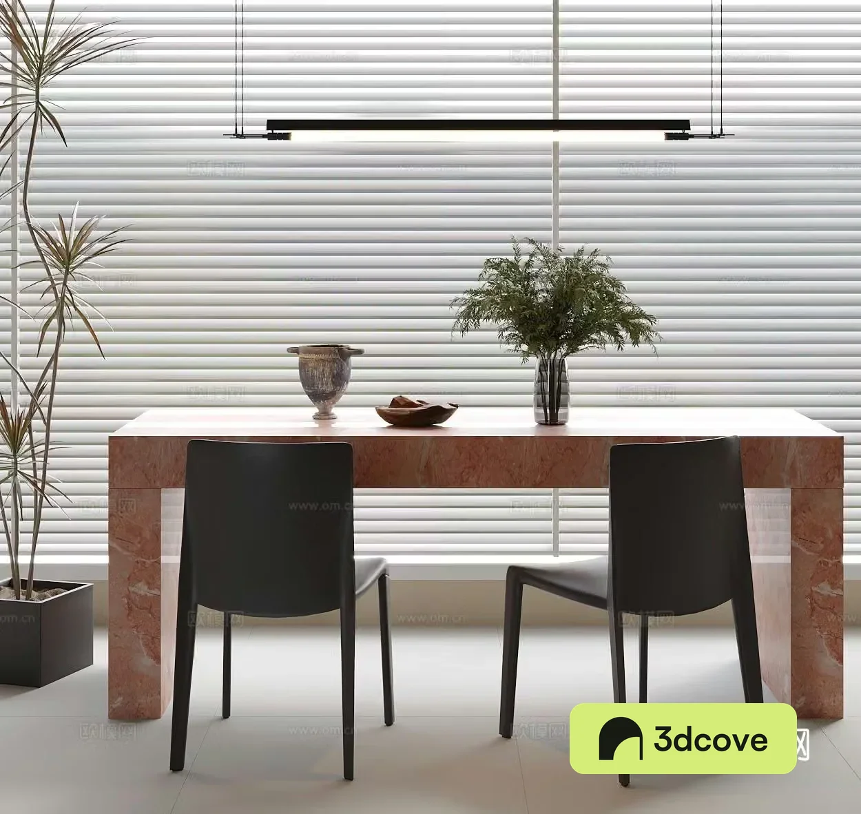 Modern dining table and chairs