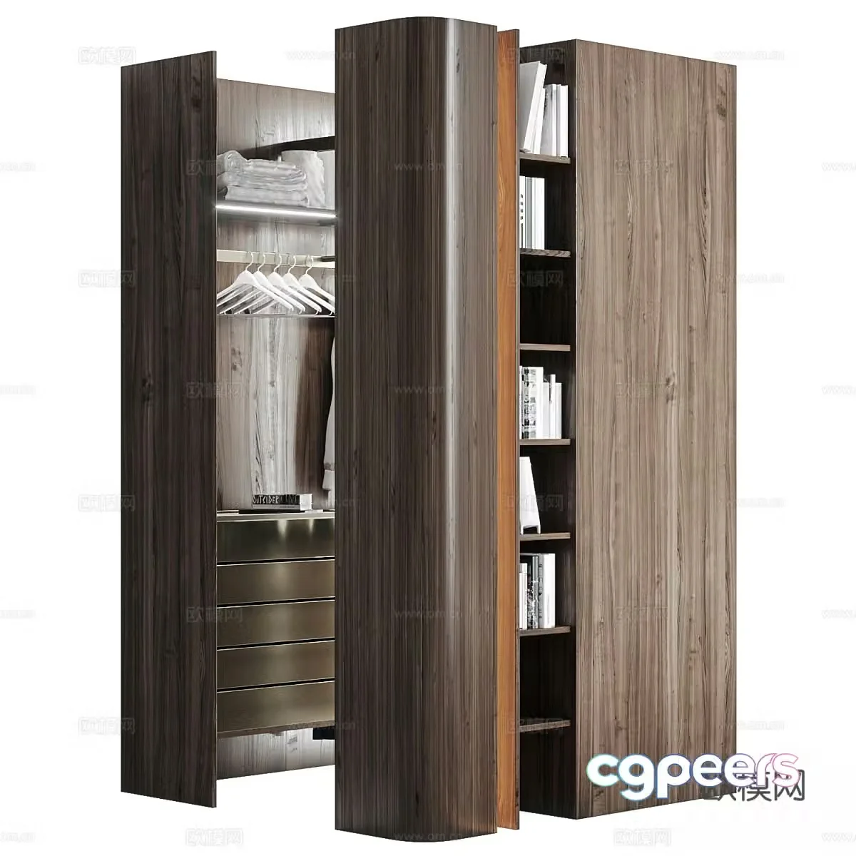 New Chinese style cloakroom wardrobe 3D model