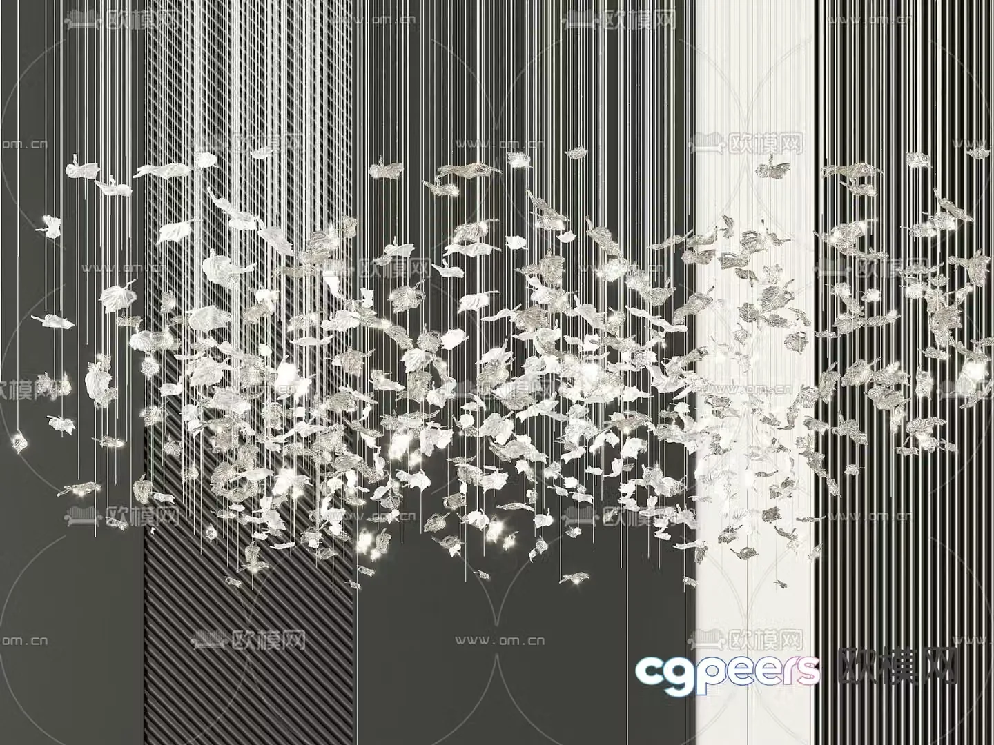 Lobby chandelier crystal lamp 3d model