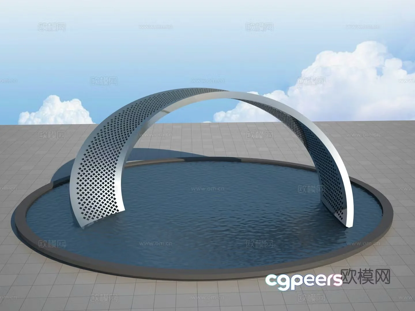 Modern Mobius ring hollow sculpture 3d model