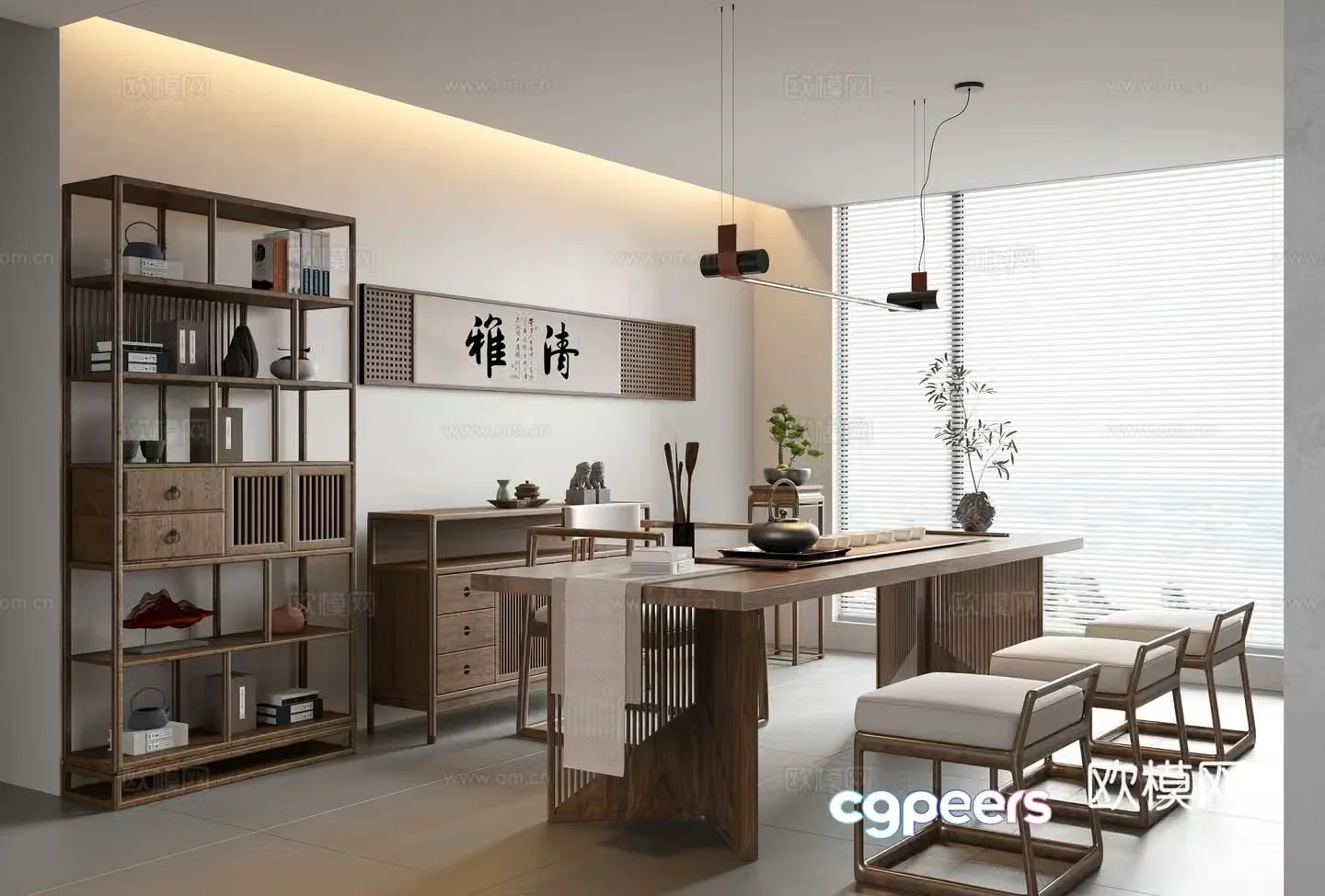 New Chinese tea room 3D model