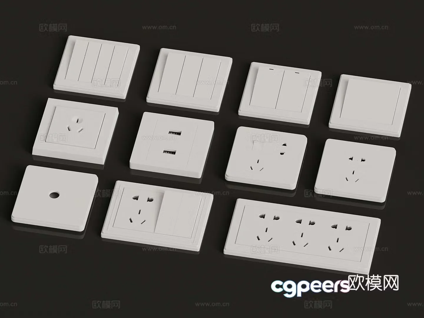 Modern socket socket combination 3d model