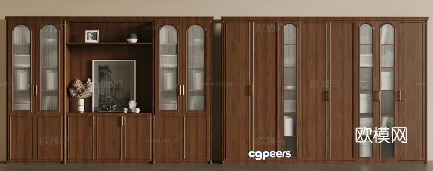 Bookcase American retro bookcase 3d model