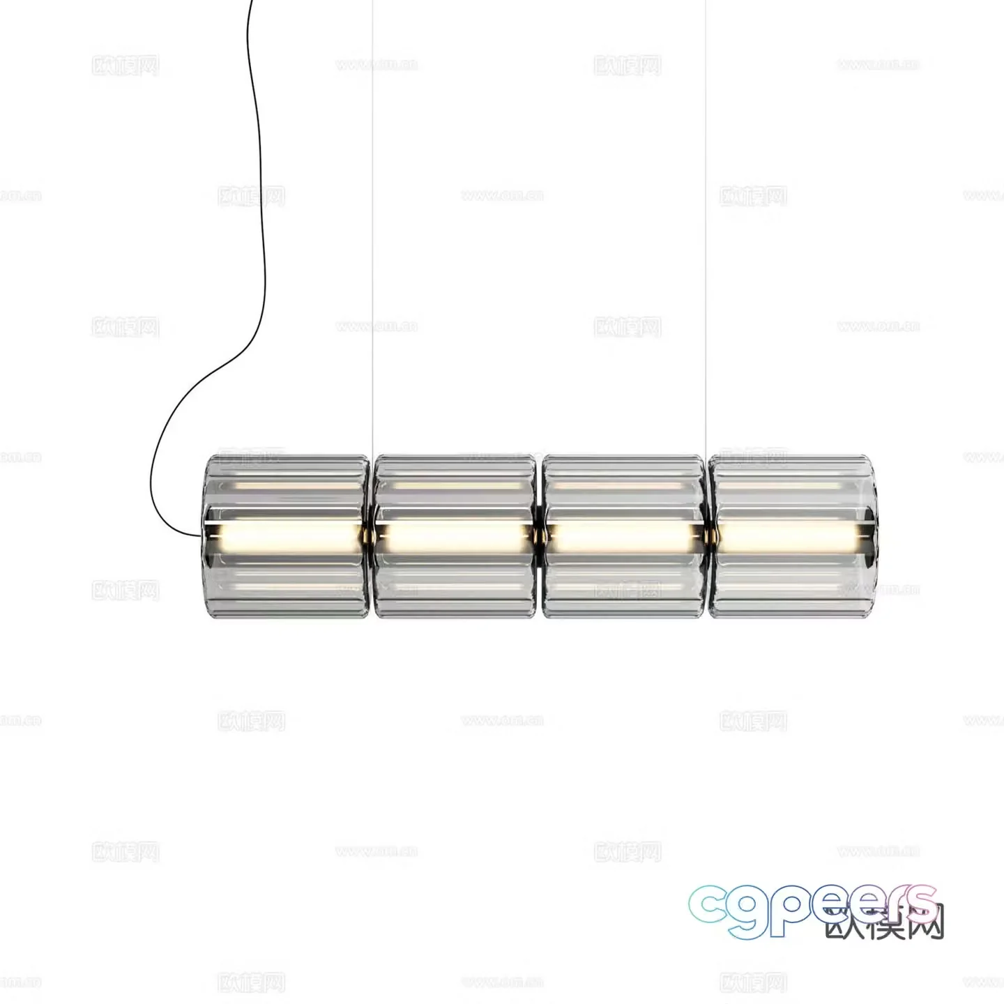 ANDlight Modern Chandeliers Minimalist Chandeliers Glass Chandeliers Long Strip Chandeliers 3D Model