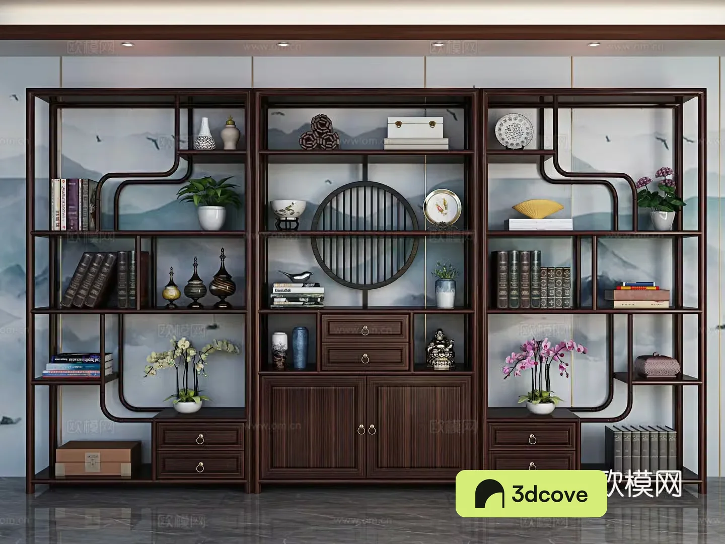 Chinese bookcase solid wood bookcase