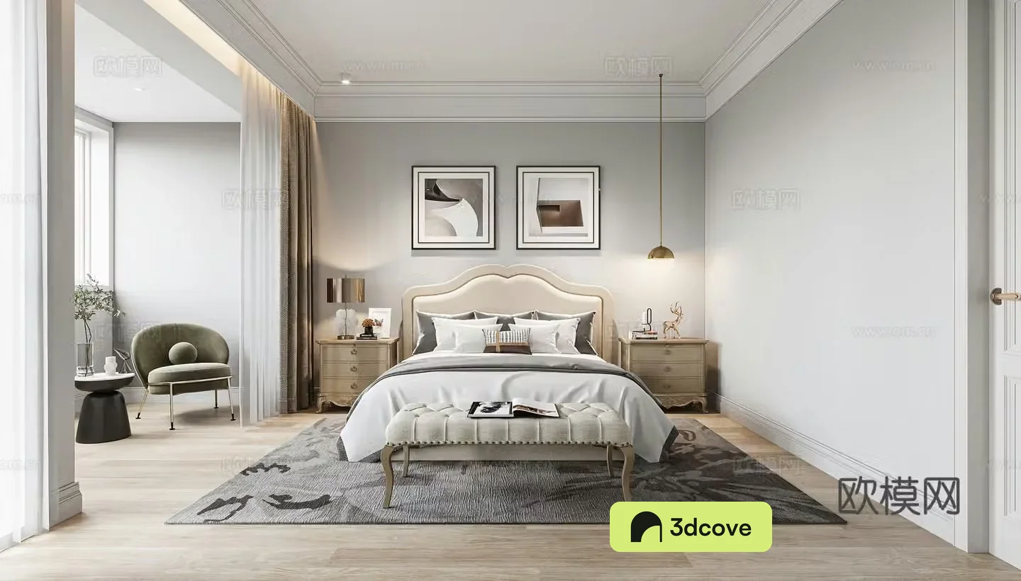 Simple European bedroom