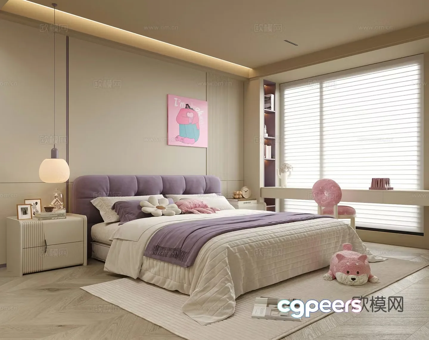 Modern children’s room girl’s room daughter’s room bedroom bedroom chandeliers 3d model
