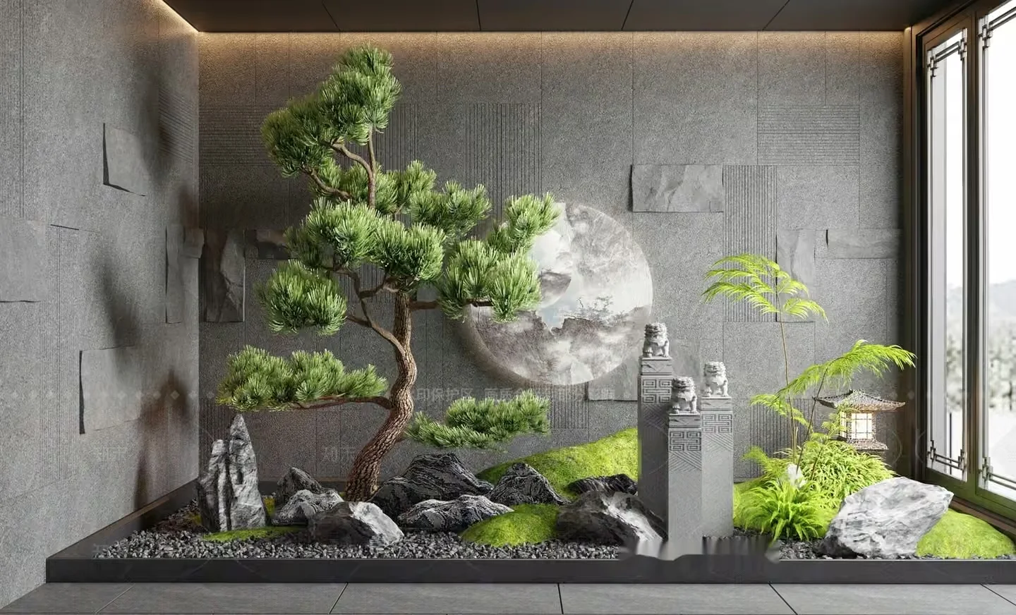 A Japanese-Style Garden 3D Model – 22493 – VRAY Render