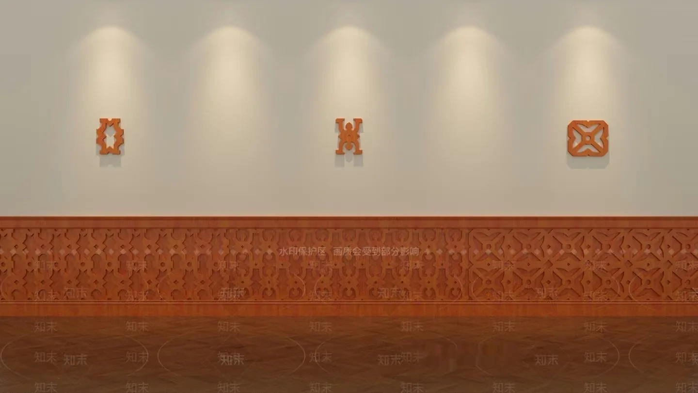 Wooden Decorative Wall Art 3D Model – 7843 – VRAY Render