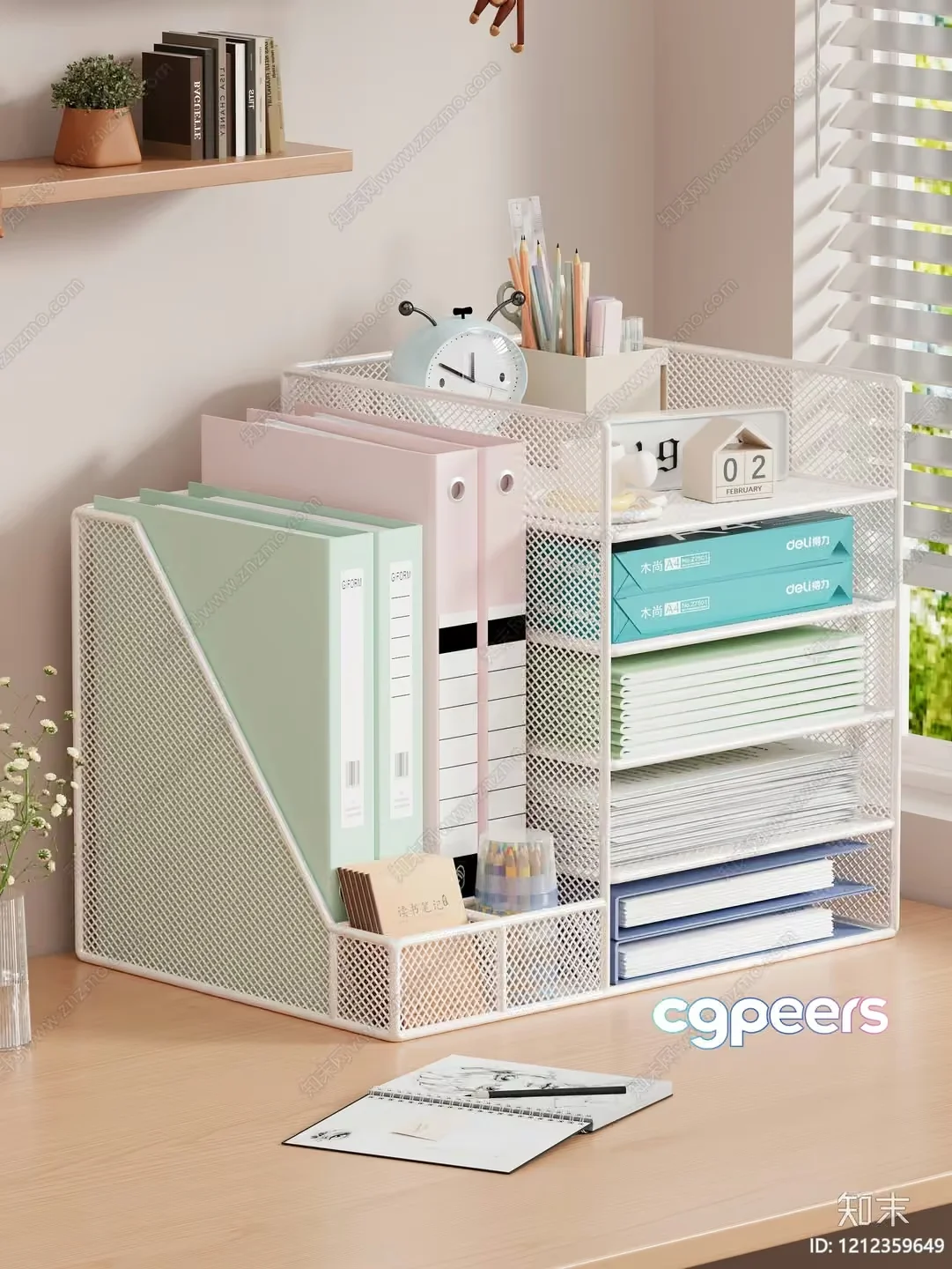 White Metal Organizer 3D Model – 5626 – VRAY Render