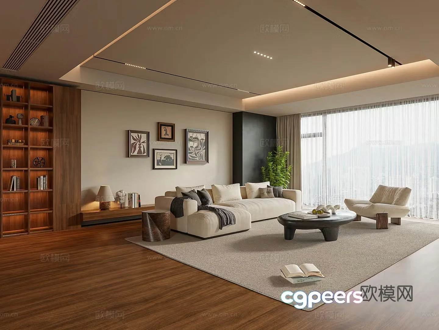 Middle-aged living room 3d model