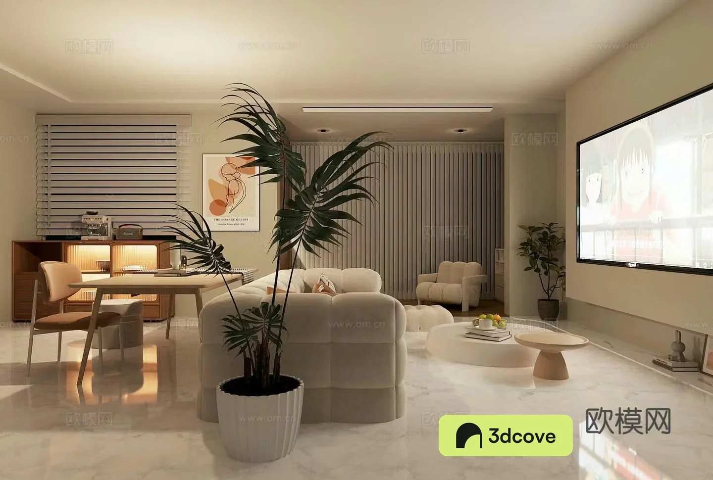 Cream style home living room horizontal hall black and white living room without light living room sofa coffee table combination