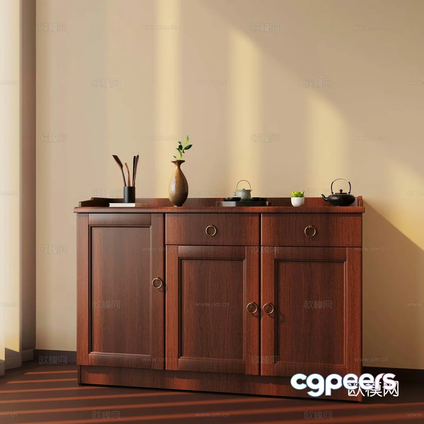 New Chinese sideboard tea cabinet dining cabinet 3D model