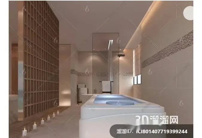 A Modern Bathroom 3D Model – 16489 – VRAY Render