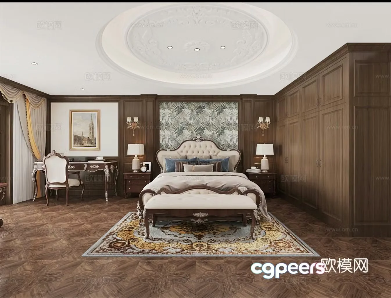 American bedroom 3d model