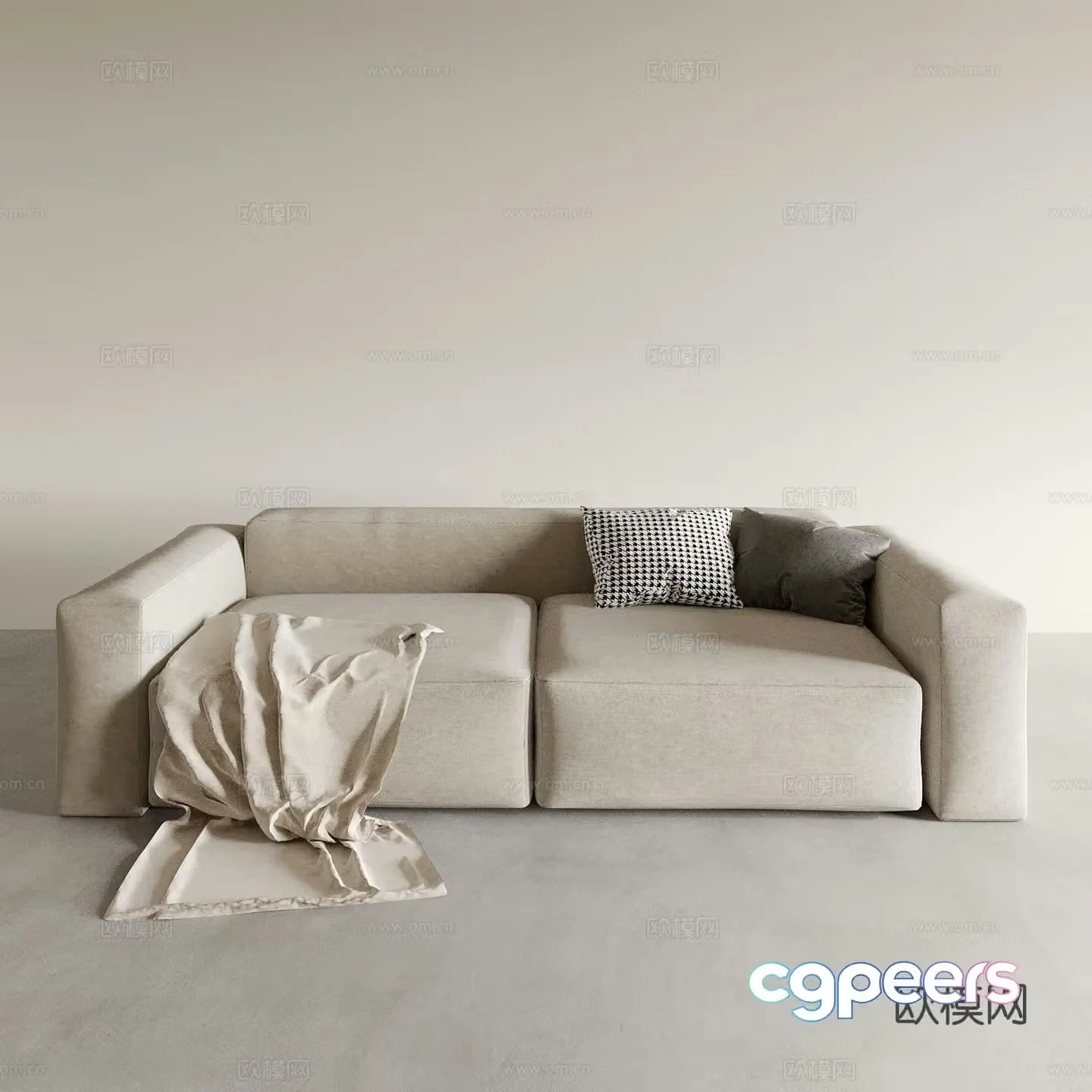 Living room sofa double sofa 3d model