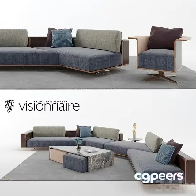 3ds Max Free – Visionnaire Convention Modular Sofa