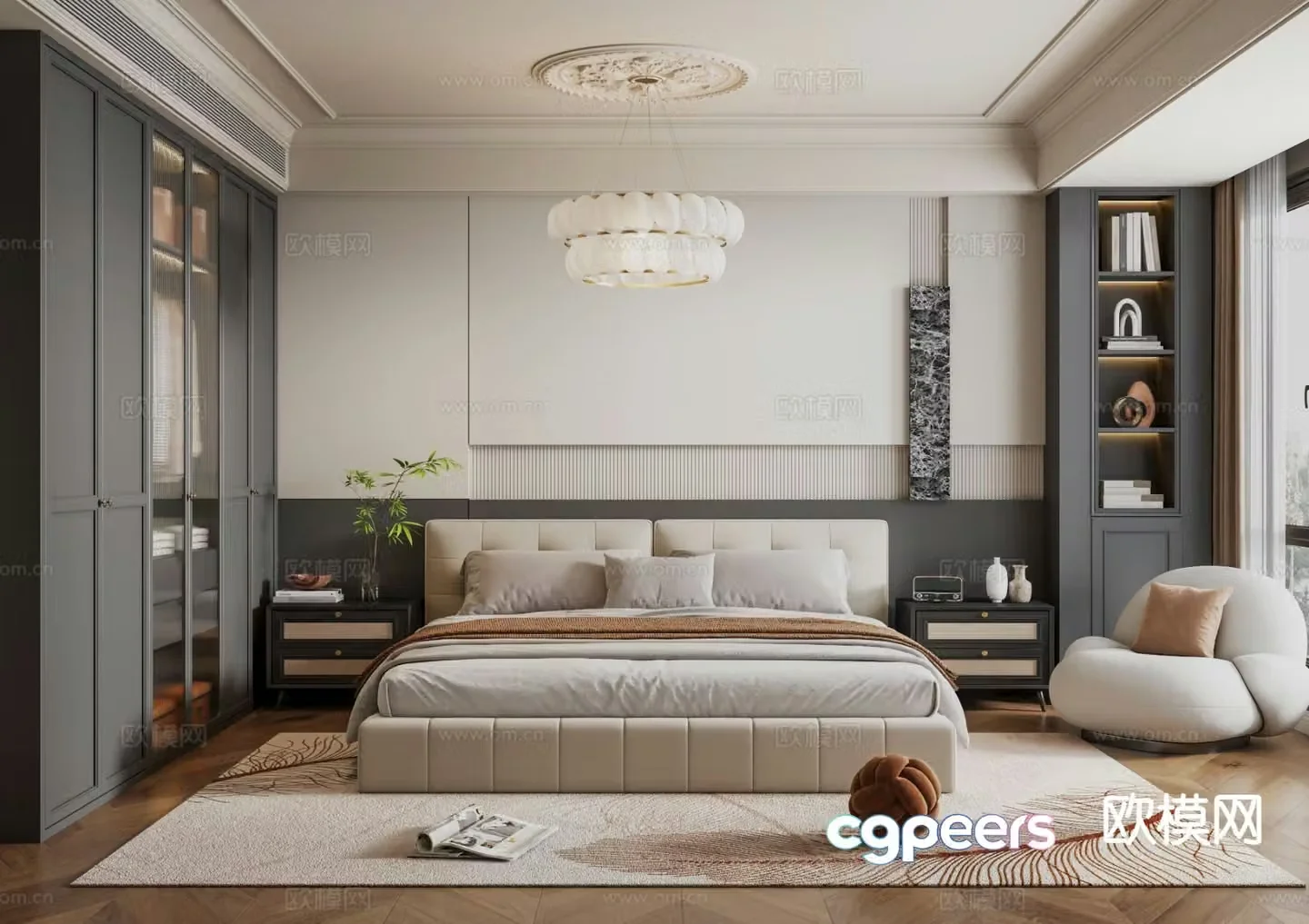 French bedroom master bedroom 3d model