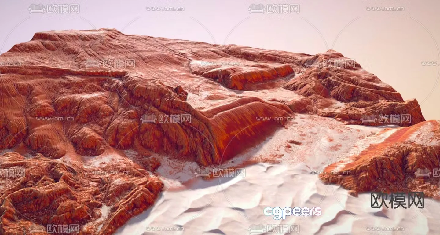 volcanic rock landscape 3d model