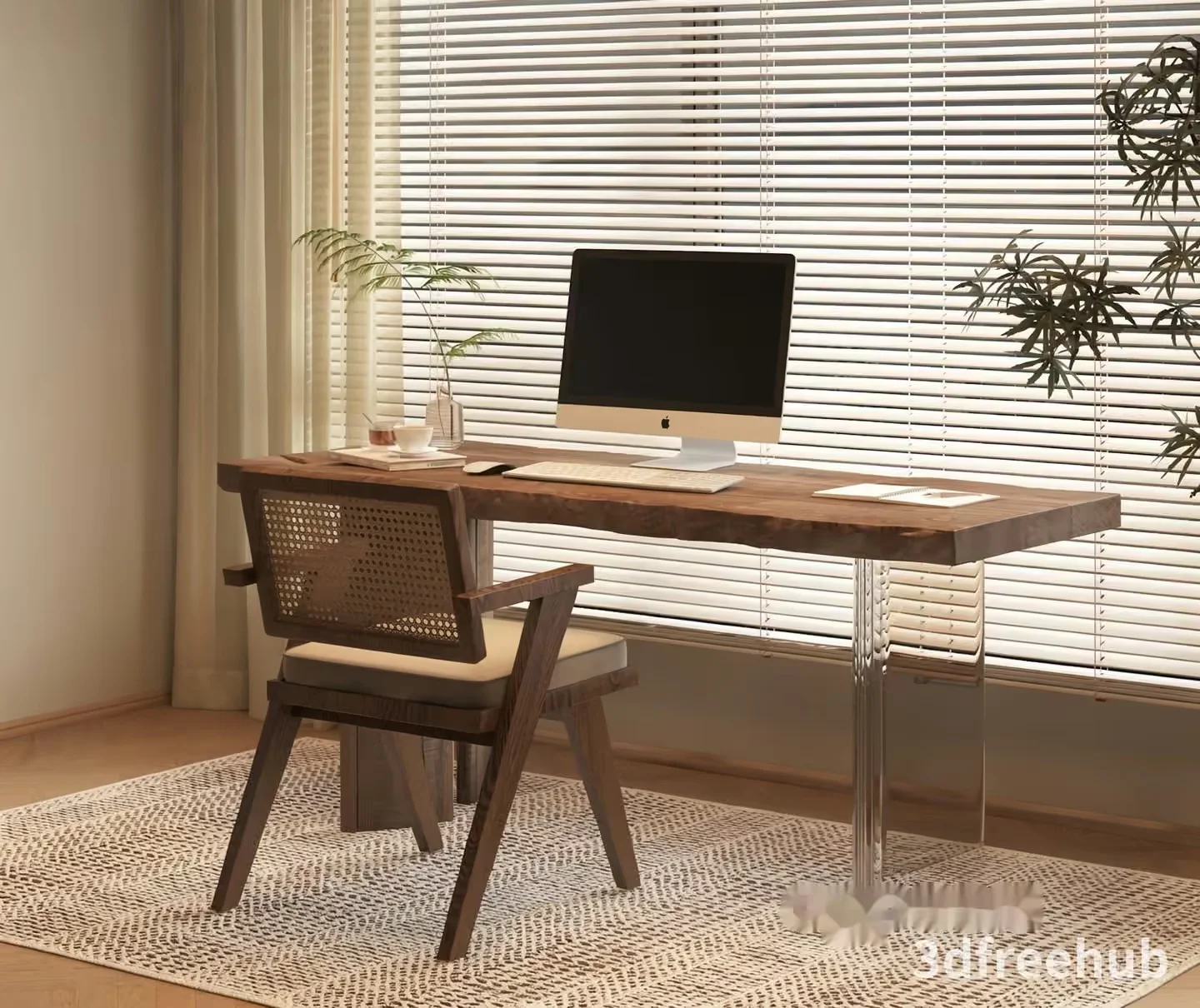 Wooden Desk 3D Model – 15185 – VRAY Render