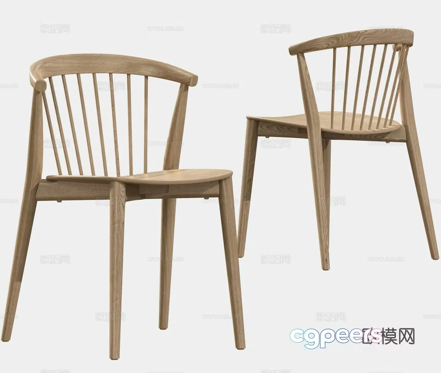 Wabi-sabi chair dining chair 3d model