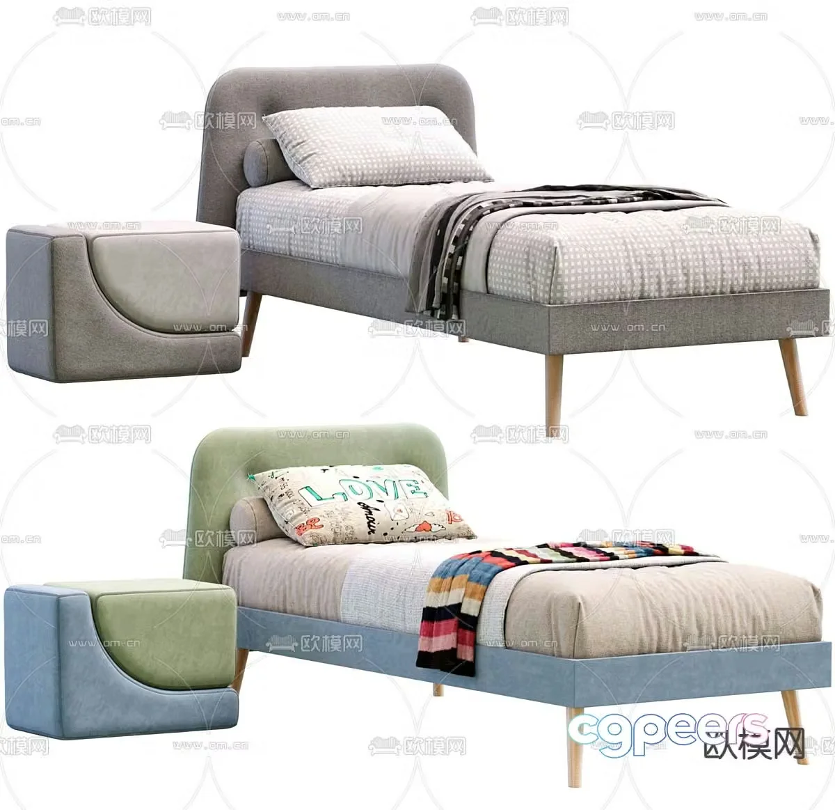 Single bed children’s bed 3d model