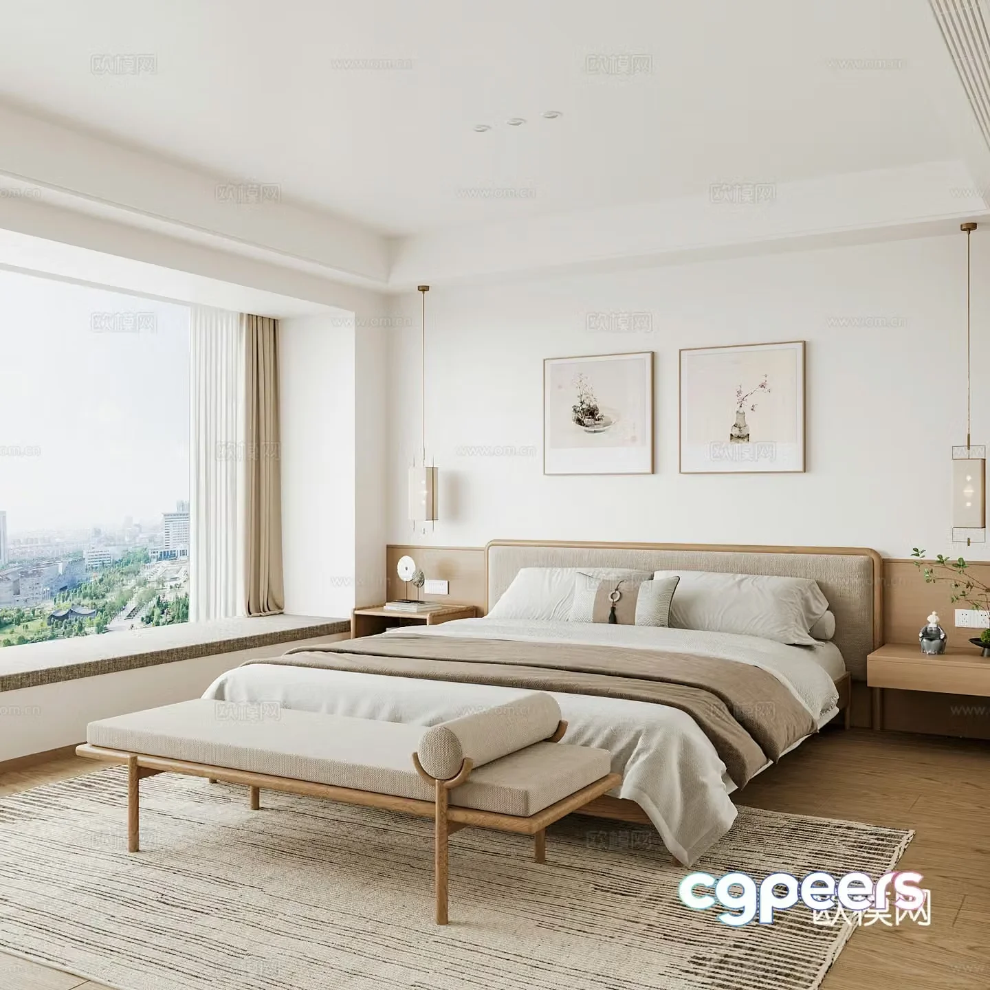 Modern home bedroom Modern bedroom Italian bedroom Simple bedroom Italian bed 3d model