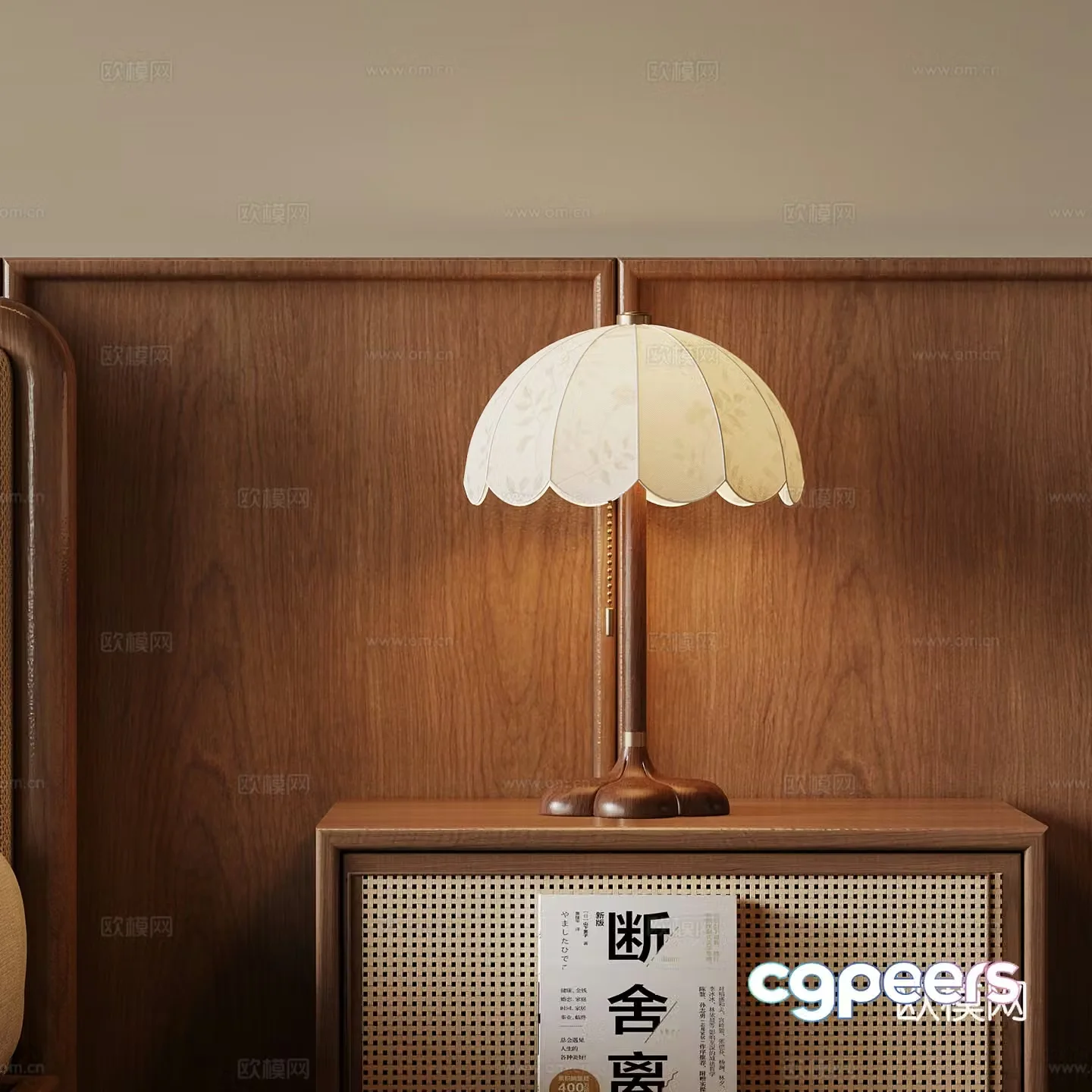 French medieval style table lamp 3d model